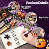 8Pcs 4 Styles Halloween Food Grade Silicone Focal Beads SIL-YW0002-17-5