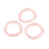 Round Natural Selenite Beaded Stretch Bracelets BJEW-L694-002A-02-1