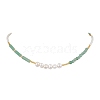 Natural Gemstone & Natural Pearl & Glass Seed Beaded Necklaces for Women NJEW-JN05094-4