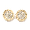 Rack Plating Brass Micro Pave Clear Cubic Zirconia Buttons KK-K283-18G-1