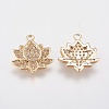 Brass Micro Pave Cubic Zirconia Charms KK-A144-030G-2