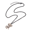 Alloy Enamel Black & White Pendant Necklaces NJEW-JN05121-03-4