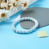 Reiki Crystal Natural Chalcedony Imitation Aquamarine Stretch Bracelets Set for Men Women BJEW-JB06806-01-6