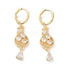 Rack Plating Golden Brass Dangle Leverback Earrings EJEW-A030-01C-G-1