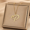 304 Stainless Steel Heart Initial Pendant Necklaces for Women Men FS-WG51A4F-10-1