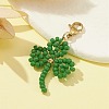 Clover Glass Beaded Pendant Decorations HJEW-TA00033-3