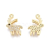 Brass Pave Clear Cubic Zirconia Charms KK-N231-344-1