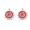 304 Stainless Steel Red Enamel Pendants STAS-M102-66P-1