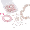 Kissitty 4 Strands 4 Style Natural Rose Quartz Stone Bead Strands G-KS0001-11-4