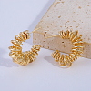 Large C-shaped Coil Wrapped Brass Stud Earrings BU4087-3