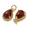 Natural Mixed Stone Teardrop Charms KK-D026-34G-3