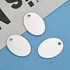 Tarnish Resistant 201 Stainless Steel Oval Stamping Blank Tag Pendants STAS-S031-04-6