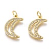 Brass Micro Pave Clear Cubic Zirconia Pendants ZIRC-Z008-24-2