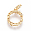 Golden Plated Brass Micro Pave Clear Cubic Zirconia Pendants ZIRC-L093-01O-2