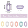 CHGCRAFT 600Pcsc 6 Colors Spray Painted Acrylic Linking Rings MACR-CA0001-18-2