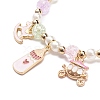 Colorful Alloy Enamel Cute Charms Bracelet BJEW-JB08661-05-4