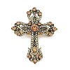 Cross Alloy Rhinestone Brooches JEWB-Q006-02A-2