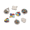 12Pcs 6 Style Zinc Alloy Enamel Pendants FIND-TA0001-63-3