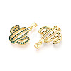 Brass Micro Pave Cubic Zirconia Pendants KK-N257-71G-2