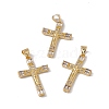 Brass Micro Pave Clear Cubic Zirconia Pendants KK-G439-32G-3