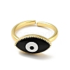 Enamel Horse Eye Open Cuff Ring RJEW-G259-03G-2