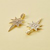 2Pcs Brass Micro Pave Clear Cubic Zirconia Pendants KK-SZ0004-41-3