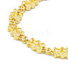 Clear Cubic Zirconia Panda Link Chain Bracelet with Enamel BJEW-P288-10G-3