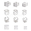 1 Box 9Pcs 304 Stainless Steel Cuff Pad Ring Settings DIY-PJ0001-11-9