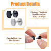 6Pcs 2 Colors Blank Hexagon Stainless Steel Ear False Plugs EJEW-FI0003-31-4