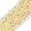 Transparent Electroplate Glass Beads Strands X-EGLA-I015-01D-1