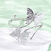 Butterfly Alloy Arm Cuff Bangles for Girl Women LS-AJEW-A063-01H-P-3