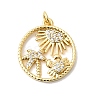 Brass Micro Pave Cubic Zirconia Pendants KK-P343-01D-G-1
