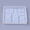 Bunny Theme Silhouette Silicone Molds X-DIY-L014-13-3