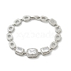 Rectangle & Oval Brass Micro Pave Cubic Zirconia Link Chain Bracelets KK-R217-36P-4