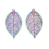 Ion Plating(IP) 304 Stainless Steel Filigree Pendants STAS-S118-065-1