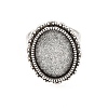 Vintage Adjustable Iron Finger Ring Components Alloy Cabochon Bezel Settings PALLOY-Q300-25AS-NR-3