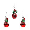 Christmas Bell Alloy Rhinestone Pendant Necklaces & Dangle Earrings Sets WG37E36-03-5