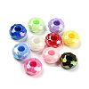 UV Plating Rainbow Iridescent Acrylic European Beads MACR-P040-12-1