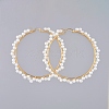 Beaded Hoop Earrings EJEW-JE03805-1