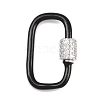 Oval Brass Micro Pave Clear Cubic Zirconia Screw Carabiner Clasps KK-B167-01B-P-2