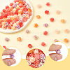 100Pcs 5 Colors Synthetic Coral Carved Beads CORA-SP0001-14-3