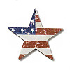 American Flag Theme Single Face Printed Aspen Wood Pendants WOOD-G014-13-2