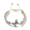 Natural Labradorite Braided Round Bead Bracelets BJEW-K251-06D-2