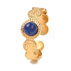 Round Natural Lapis Lazuli Finger Rings RJEW-Q822-24G-02-1