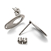 Non-Tarnish 201 Stainless Steel Stud Earrings Finding STAS-B045-12P-2