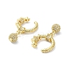 Rack Plating Brass Micro Pave Cubic Zirconia Cuff Earring EJEW-C086-14G-2