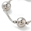 Brass Round Beaded Link  Bracelets for Women BJEW-S159-02A-P-4