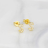 Brass Clear Cubic Zirconia Stud Earrings WGC2A80-19-1