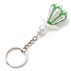 Glass Seed Bead with Acrylic Angel Keychain KEYC-MZ00026-01-4