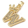 Rack Plating Brass Micro Pave Cubic Zirconia Pendants KK-D535-01W-RS-2